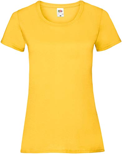 Fruit of the Loom Rundhals Damen T-Shirt, Farbe:sonnenblumengelb, GröÃŸe:XL von Fruit of the Loom