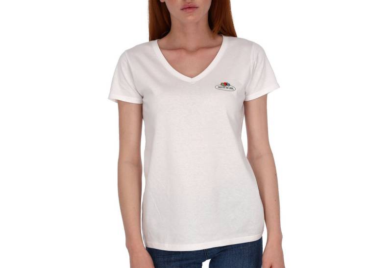 Fruit of the Loom Rundhalsshirt Damen T-Shirt mit V-Ausschnitt mit Vintage-Logo von Fruit of the Loom