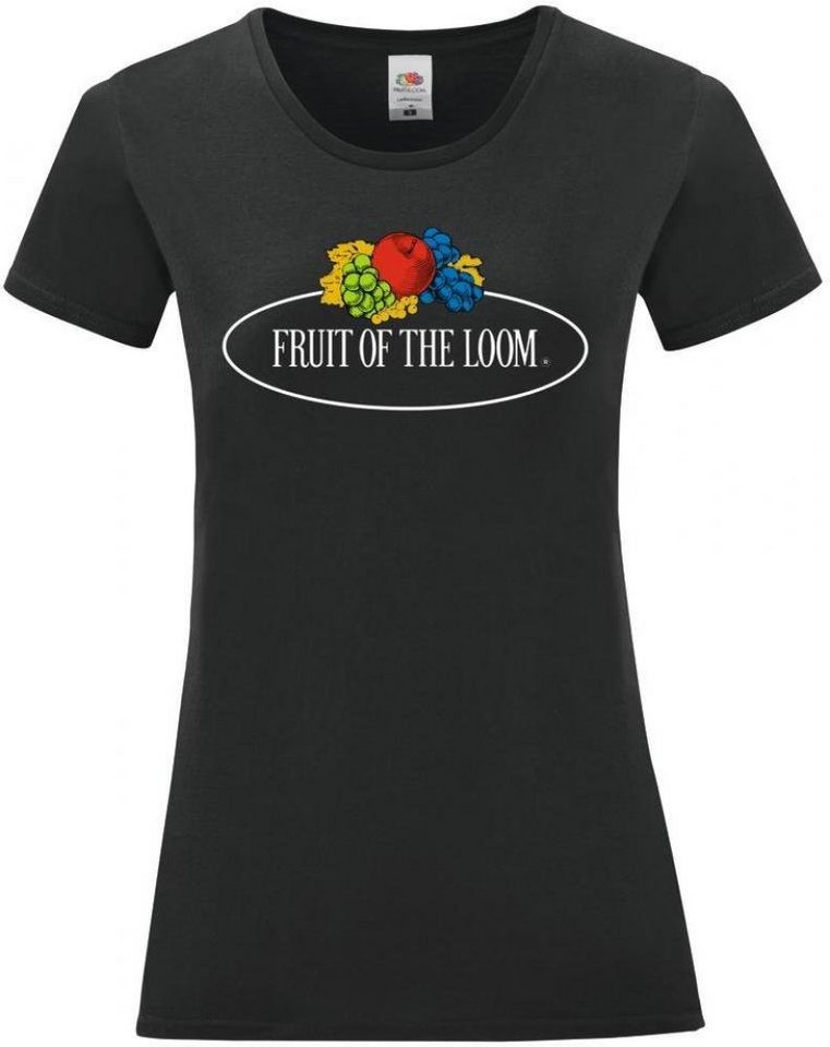 Fruit of the Loom Rundhalsshirt Ladies Vintage T Large Logo Print von Fruit of the Loom
