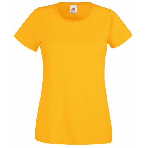 Fruit of the Loom SS050 Lady Fit Valueweight T-Shirt für Damen, Gelb (Sunflower), Größe S, sonnenblume, Small von Fruit of the Loom