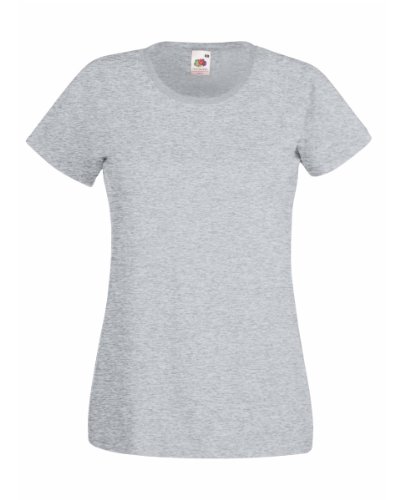 Fruit of the Loom SS050 Valueweight T-Shirt für Damen, Größe XXL, Grau meliert, grau meliert, XXL Fruit of the Loom SS050 Valueweight T-Shirt für Damen, Größe XXL, Grau meliert, grau meliert, XXL von Fruit of the Loom