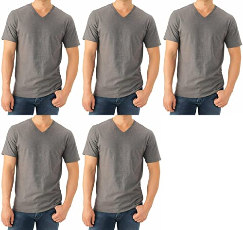 Fruit of the Loom Select Men's V-Neck T-Shirts Classic Fit Wicks Moisture Tagless 5-Pack Charcoal 2X-Large von Fruit of the Loom