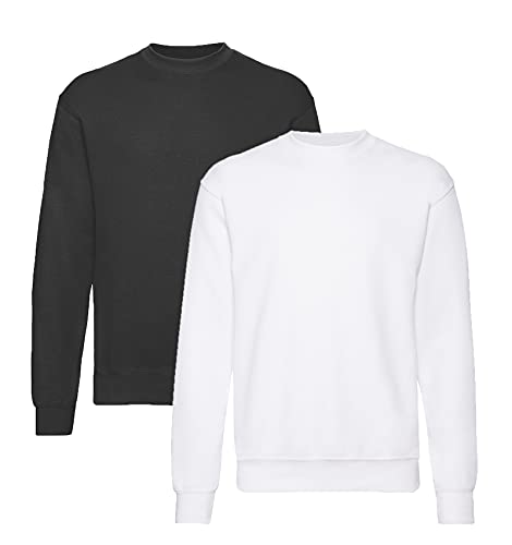 Fruit of the Loom - Set-In Sweatshirt - 1Weiss/1Schwarz + 1 HLKauf-Notizblock - Größe: XXL Fruit of the Loom - Set-In Sweatshirt - 1Weiss/1Schwarz + 1 HLKauf-Notizblock - Größe: XXL von Fruit of the Loom