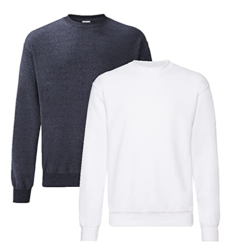 Fruit of the Loom - Set-In Sweatshirt - 1Weiss/1Vin.Navy + 1 HLKauf-Notizblock - Größe: XXL Fruit of the Loom - Set-In Sweatshirt - 1Weiss/1Vin.Navy + 1 HLKauf-Notizblock - Größe: XXL von Fruit of the Loom