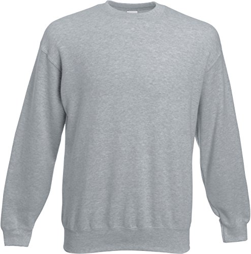 Fruit of the Loom - Set-In Sweatshirt - Heather Grey - Größe: XXL von Fruit of the Loom