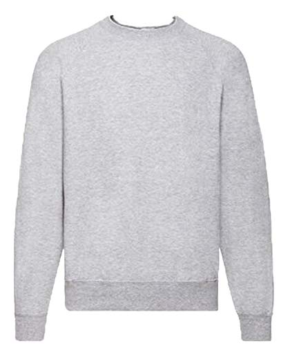Fruit of the Loom Raglan Sweatshirt für Herren, matt, Grau (Grau Melange), XXXL von Fruit of the Loom