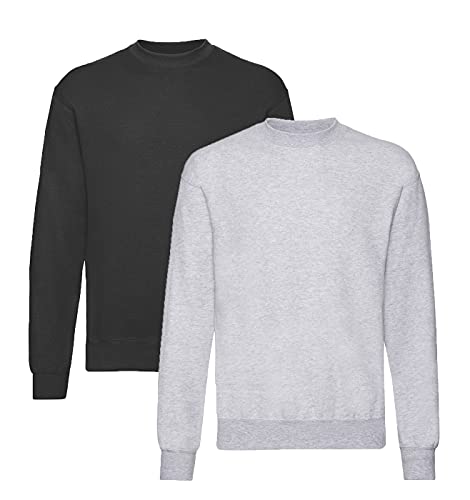 Fruit of the Loom - Sweatshirt 'Set-In' 1Schwarz/1Grau + 1 HLKauf-Notizblock - Größe: XXL Fruit of the Loom - Sweatshirt 'Set-In' 1Schwarz/1Grau + 1 HLKauf-Notizblock - Größe: XXL von Fruit of the Loom
