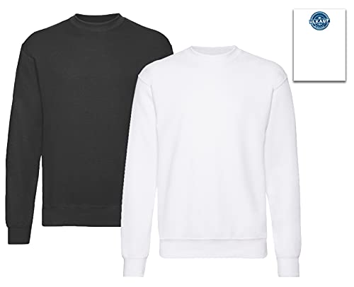 Fruit of the Loom - Sweatshirt 'Set-In' 1Weiss/1Schwarz + 1 HLKauf-Notizblock - Größe: XXL Fruit of the Loom - Sweatshirt 'Set-In' 1Weiss/1Schwarz + 1 HLKauf-Notizblock - Größe: XXL von Fruit of the Loom