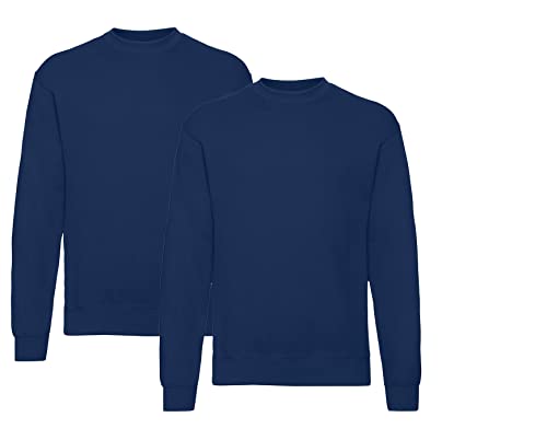 Fruit of the Loom - Sweatshirt 'Set-In' 2X Navy & 2X HLKauf Block - Größe: XL von Fruit of the Loom