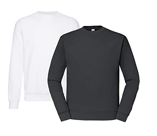 Fruit of the Loom Sweatshirt Set S M L XL XXL - 1x Weiss, 1x Graphit & 1x HLKauf Block - Größe: XXL Fruit of the Loom Sweatshirt Set S M L XL XXL - 1x Weiss, 1x Graphit & 1x HLKauf Block - Größe: XXL von Fruit of the Loom