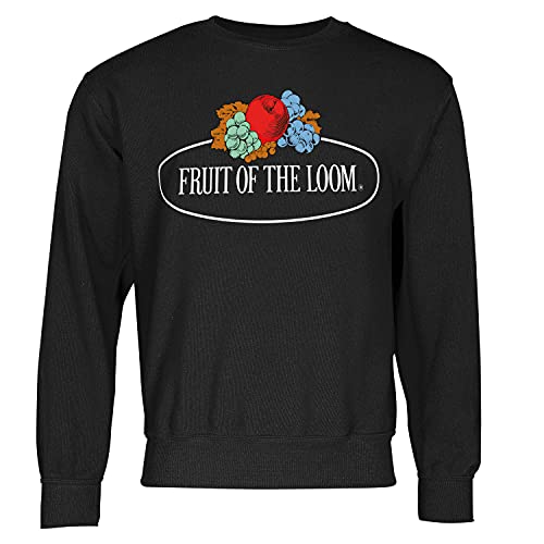 Fruit of the Loom Sweatshirt mit großem Vintage-Logo, Farbe:schwarz, Größe:M von Fruit of the Loom