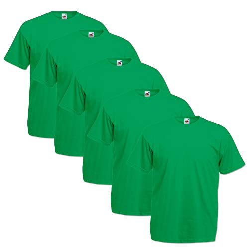 Fruit of the Loom Valueweight Herren-T-Shirt, kurzärmelig, 5 Stück, Lime, XXL von Fruit of the Loom