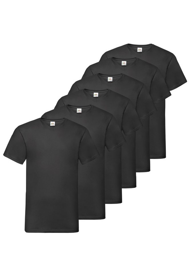 Fruit of the Loom T-Shirt (Packung, 6-tlg) aus Baumwolle, V-Ausschnitt, 6-teilig von Fruit of the Loom