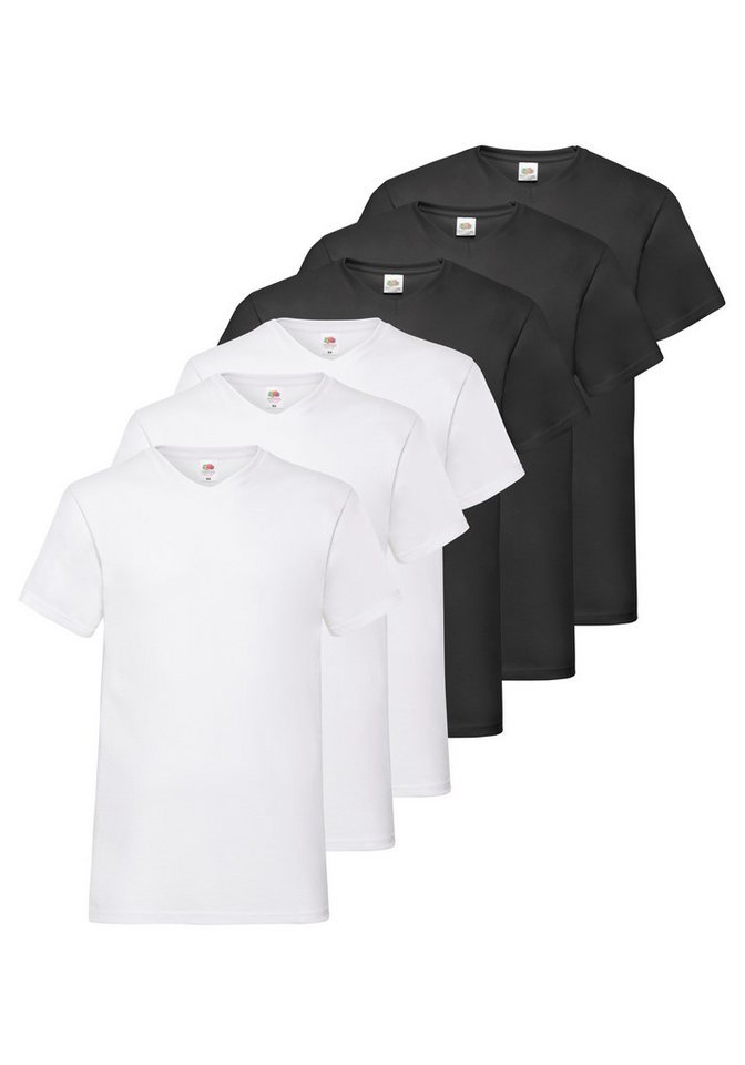 Fruit of the Loom T-Shirt (Packung, 6-tlg) aus Baumwolle, V-Ausschnitt, 6-teilig von Fruit of the Loom