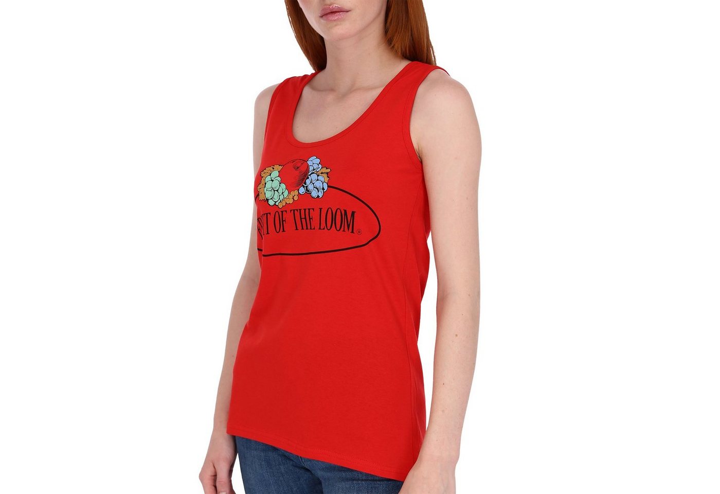 Fruit of the Loom T-Shirt √§rmelloses Damen T-Shirt mit Vintage-Logo von Fruit of the Loom