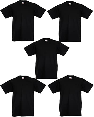 Fruit of the Loom 5er Pack Kids Original T-Shirt, Farbe:schwarz, Größe:140 von Fruit of the Loom