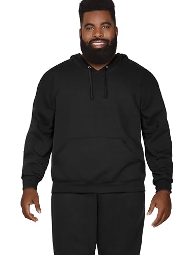 Fruit of the Loom Uni Eversoft Fleece Hooded Sweatshirt, Moisture Wicking & Breathable Kapuzenpullover, Pullover in Schwarz meliert, XXX-Large von Fruit of the Loom