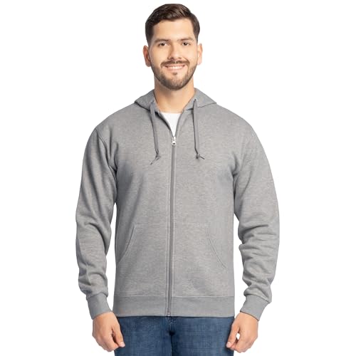 Fruit of the Loom Uni Eversoft Fleece Hoodies, Pullover, Moisture Wicking & Breathable, Sizes S-4x Kapuzenpullover, Grey Heather Full Zip, X-Large von Fruit of the Loom