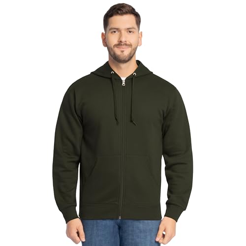 Fruit of the Loom Uni Eversoft Fleece Hoodies, Pullover, Moisture Wicking & Breathable, Sizes S-4x Kapuzenpullover, Duffle Bag Green Full Zip, Large von Fruit of the Loom