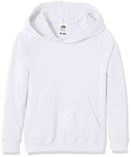 Fruit of the Loom Unisex - Kinder Kapuzenpullover Raglan Lightweight, Weiß (White), 10-11 Jahre (Herstellergröße: 32) von Fruit of the Loom