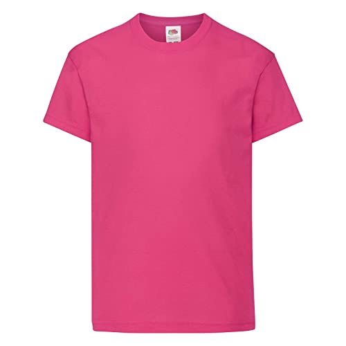 Fruit of the Loom Unisex Kinder Original T T-Shirt, Fuchsia, 12-13 Jahre von Fruit of the Loom