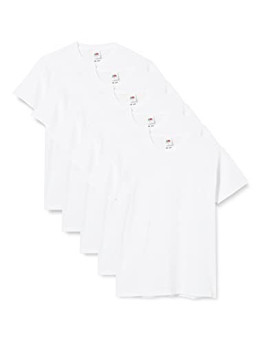 Fruit of the Loom Unisex Kinder Original T T-Shirt, weiß, 12-13 Jahre (5er Pack) von Fruit of the Loom