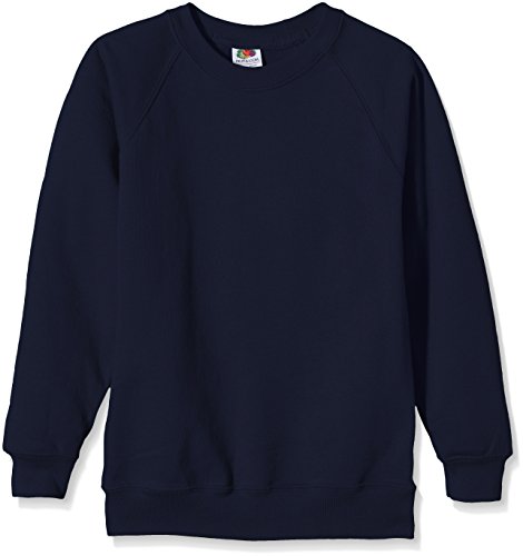 Fruit of the Loom Unisex Kinder Raglan Premium Sweatshirt, Navy, 10-11 Jahre von Fruit of the Loom