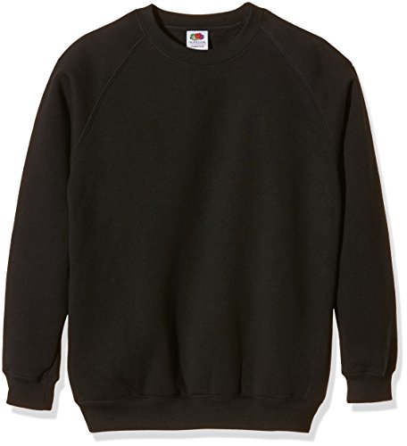 Fruit of the Loom Unisex Kinder Raglan Premium Sweatshirt, Schwarz, 3-4 Jahre von Fruit of the Loom