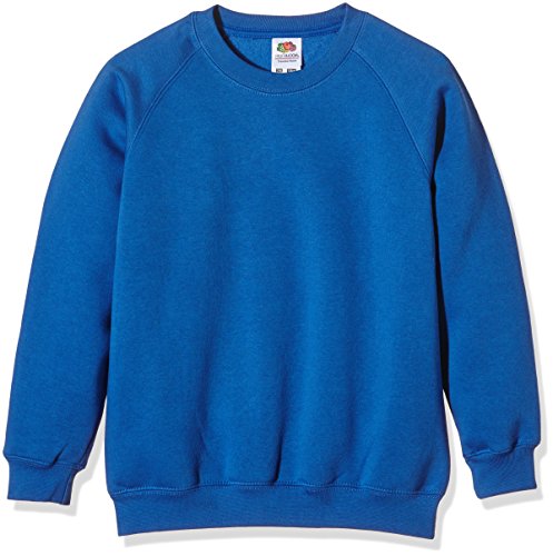 Fruit of the Loom Unisex Kinder Raglan Premium Sweatshirt, königsblau, 12-13 Jahre von Fruit of the Loom