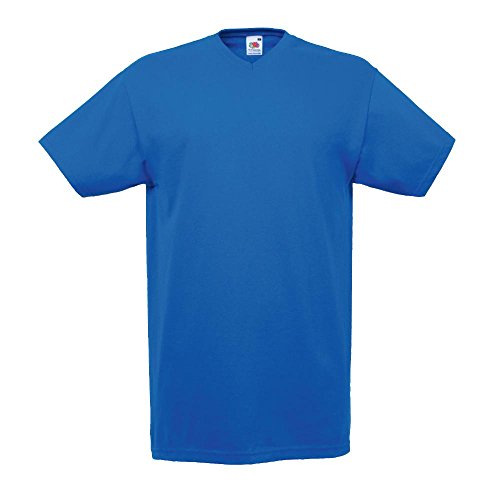 Fruit of the Loom - V-Neck T-Shirt 'Value Weight' L,Royal von Fruit of the Loom