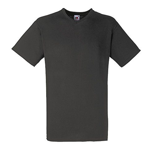 Fruit of the Loom - V-Neck T-Shirt 'Value Weight' Large,Light Graphite von Fruit of the Loom