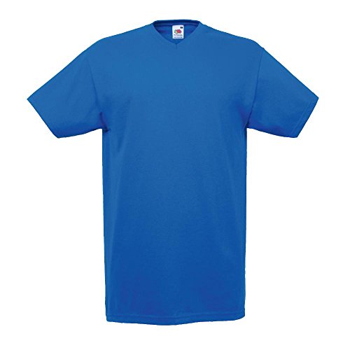 Fruit of the Loom - V-Neck T-Shirt 'Value Weight' M,Royal von Fruit of the Loom