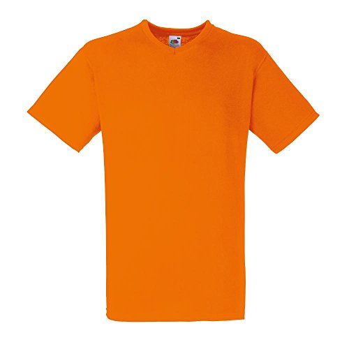 Fruit of the Loom - V-Neck T-Shirt 'Value Weight' Medium,Orange von Fruit of the Loom