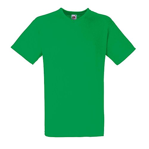 Fruit of the Loom - V-Neck T-Shirt 'Value Weight' Small,Kelly Green von Fruit of the Loom