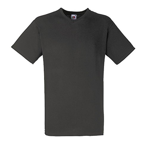 Fruit of the Loom - V-Neck T-Shirt 'Value Weight' Small,Light Graphite von Fruit of the Loom