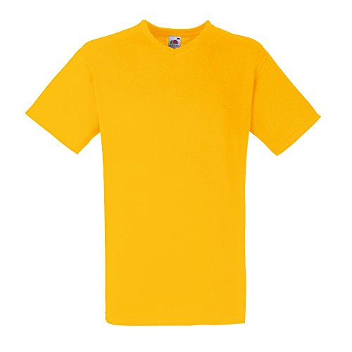 Fruit of the Loom - V-Neck T-Shirt 'Value Weight' Small,Sunflower von Fruit of the Loom