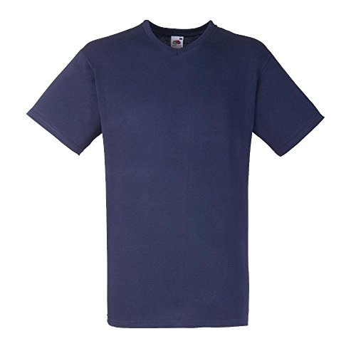 Fruit of the Loom - V-Neck T-Shirt 'Value Weight' XX-Large,Deep Navy von Fruit of the Loom