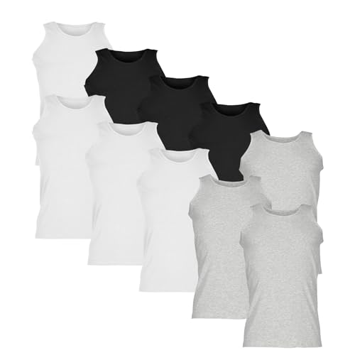 Fruit of the Loom Valueweight Athletic Vest Unterhemd 10er-Pack Herren, 4xWeiß+3xSchwarz+3xGrau, 5XL von Fruit of the Loom