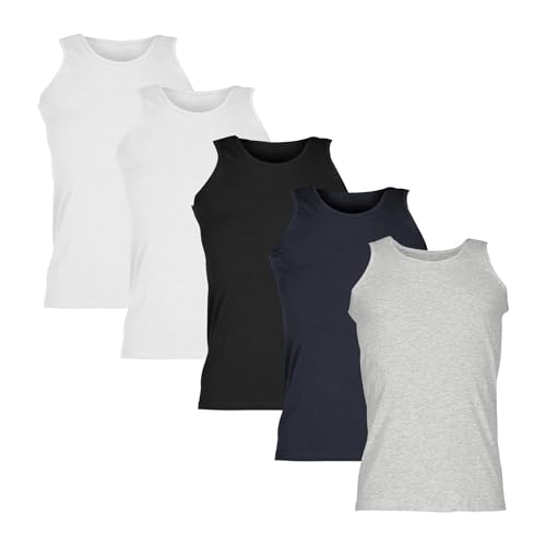 Fruit of the Loom Valueweight Athletic Vest Unterhemd 5er-Pack Herren, 2X Weiß +1xSchwarz +1xGrau +1xDeep Navy, XXL von Fruit of the Loom