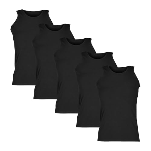 Fruit of the Loom Valueweight Athletic Vest Unterhemd 5er-Pack Herren, Schwarz (Black), 5XL von Fruit of the Loom