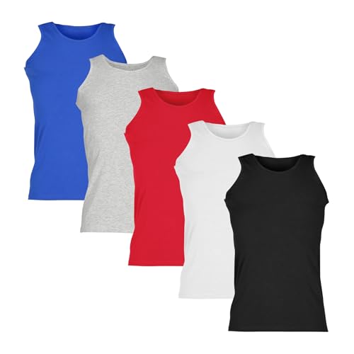 Fruit of the Loom Valueweight Athletic Vest Unterhemd 5er-Pack Herren, Weiß/Schwarz/Rot/Grau/Royal, 3XL Fruit of the Loom Valueweight Athletic Vest Unterhemd 5er-Pack Herren, Weiß/Schwarz/Rot/Grau/Royal, 3XL von Fruit of the Loom
