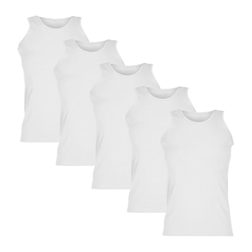 Fruit of the Loom Valueweight Athletic Vest Unterhemd 5er-Pack Herren, Weiß (White), 3XL von Fruit of the Loom
