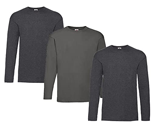 Fruit of the Loom Valueweight Langarm-T-Shirt für Herren, 2dark Heather + 1 Graphit + 1 Notizblock, L Fruit of the Loom Valueweight Langarm-T-Shirt für Herren, 2dark Heather + 1 Graphit + 1 Notizblock, L von Fruit of the Loom