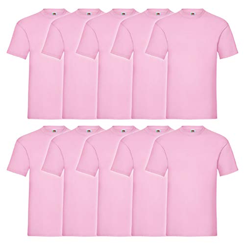 Fruit of the Loom Valueweight T 10er Pack Herren T-Shirt Mehrpack, Farbe:Rose, Größe:2XL von Fruit of the Loom