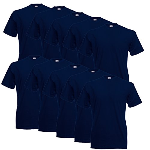 Fruit of the Loom Valueweight T 10er Pack Herren T-Shirt Mehrpack, GröÃŸe:3XL, Farbe:deep Navy von Fruit of the Loom