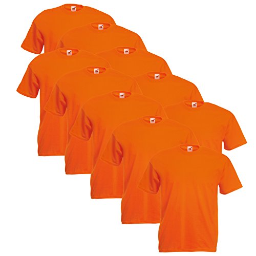 Fruit of the Loom Valueweight T 10er Pack Herren T-Shirt Mehrpack, GröÃŸe:3XL, Farbe:orange von Fruit of the Loom