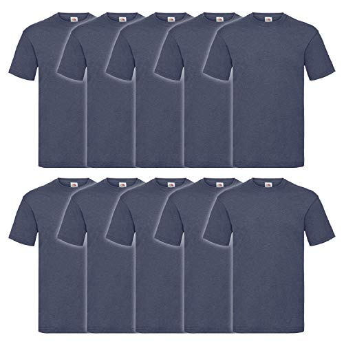 Fruit of the Loom Valueweight T 10er Pack Herren T-Shirt Mehrpack, Größe:3XL, Farbe:Vintage Navy meliert von Fruit of the Loom