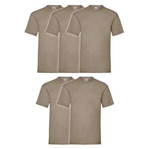 Fruit of the Loom Valueweight Herren-T-Shirt, kurzärmelig, 5 Stück, Khaki, L von Fruit of the Loom