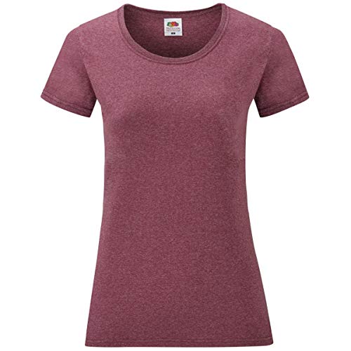 Fruit of the Loom Valueweight T Lady-Fit Damen T-Shirt NEU, Farbe:Burgund meliert, Größe:2XL von Fruit of the Loom