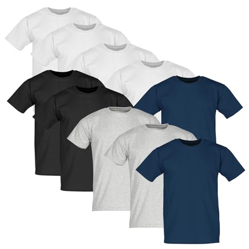 Fruit of the Loom Valueweight T Shirt 10er-Pack Herren, 4xWhite+2xBlack+2xNavy+2xHeatherGrey, 3XL von Fruit of the Loom